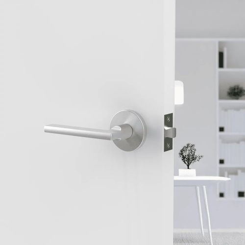 Raglan Lever Handle In Matt Brushed Nickel