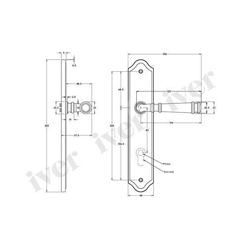 Iver Verona Door Lever on Stepped Backplate Euro Brushed Chrome 12242E85 - Customise to your need