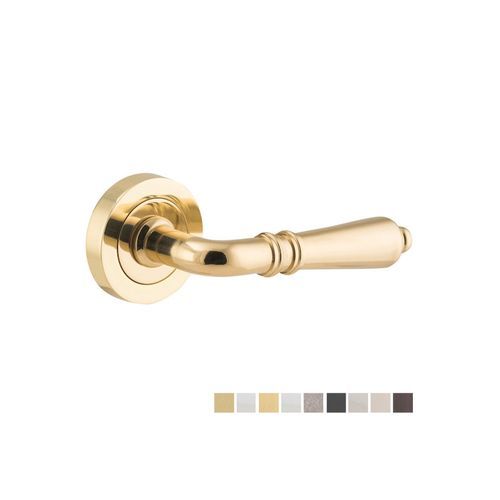 Iver Sarlat Door Lever Handle on Round Rose