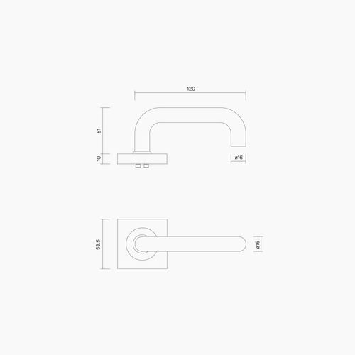 Square Rose Leverset #10 DDA Compliant B1110MBLK