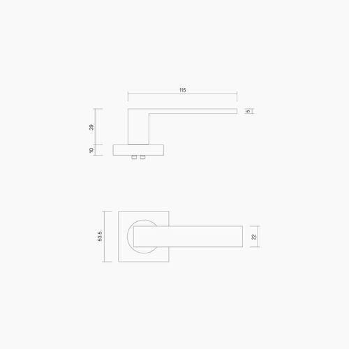 Square Rose Leverset #32 B1132MBLK