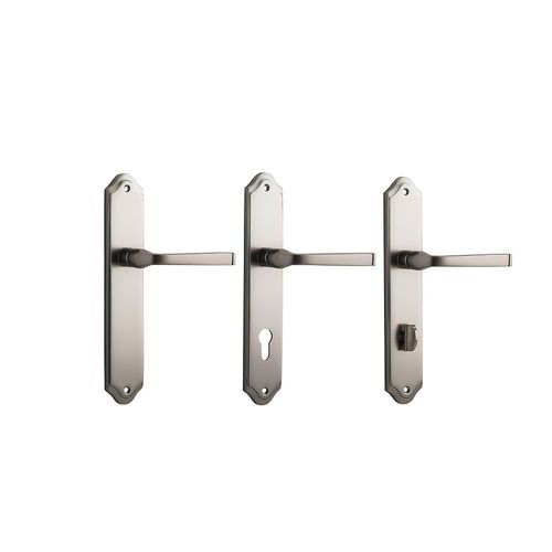 Iver Annecy Door Lever on Shouldered Backplate Satin Nickel - Customise to your needs