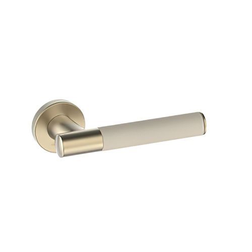 Kawajun Solid Brass and Leather Door Leverset TCC