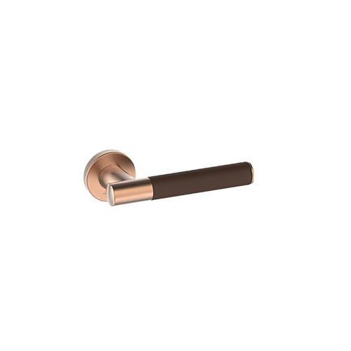 Kawajun Solid Brass and Leather Door Leverset TCC