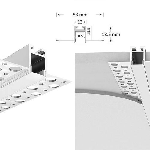 Streamlined Plaster-in Trimless Extrusion