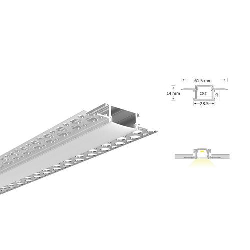 Low Profile Plaster-in Trimless Extrusion