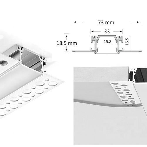 Small Size Plaster-in Trimless Extrusion