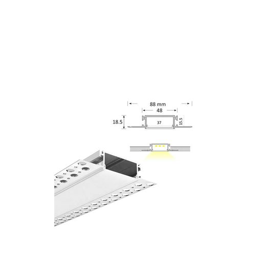 Medium Size Plaster-in Trimless Extrusion