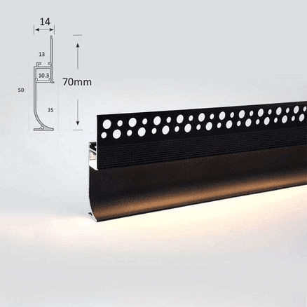 LED Skirting Board -Black Aluminum Baseboard Extrusion