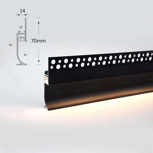 LED Skirting Board -Black Aluminum Baseboard Extrusion