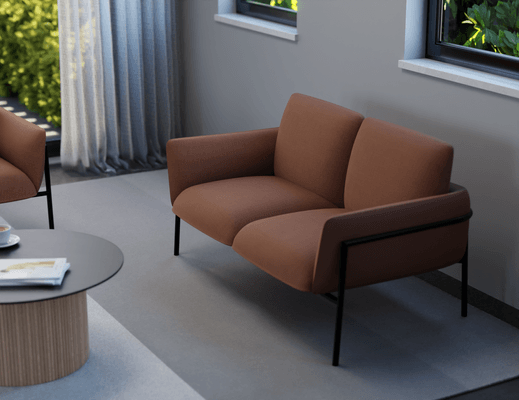 Charlie 2 Seat Sofa Terracotta Rust