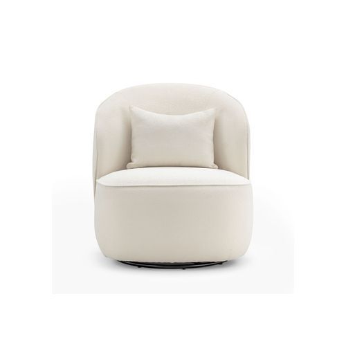 Zuri Swivel Lounge Chair | Bouclé Cream