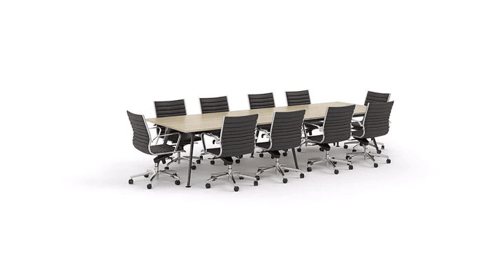 Euro Boardroom Table 3600 with Metro Midback Chair