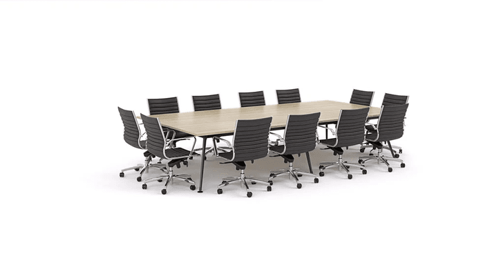 Euro Boardroom Table 3600 with Metro Midback Chair