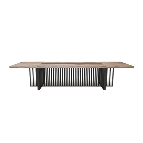 VIDAL Boardroom Table 3.6cm x 1.2m - Warm Oak & Black