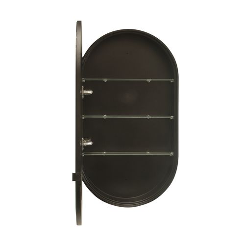 Kzoao 500mm Oval Black Mirror Cabinet