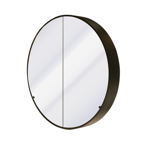 Kzoao 900mm Round Black Mirror Cabinet