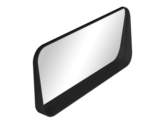 1100mm Rectangle Matte Black Mirror With Shelf