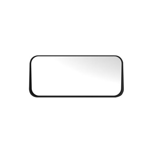 1100mm Rectangle Matte Black Mirror With Shelf
