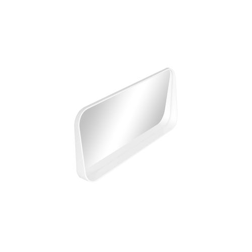 1100mm Rectangle Matte White Mirror With Shelf
