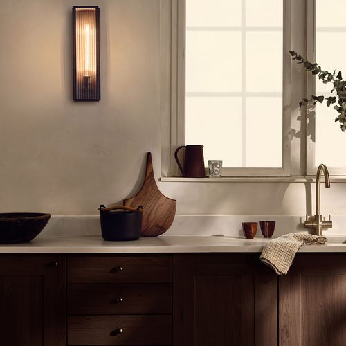 Ash Reeded Wall Light