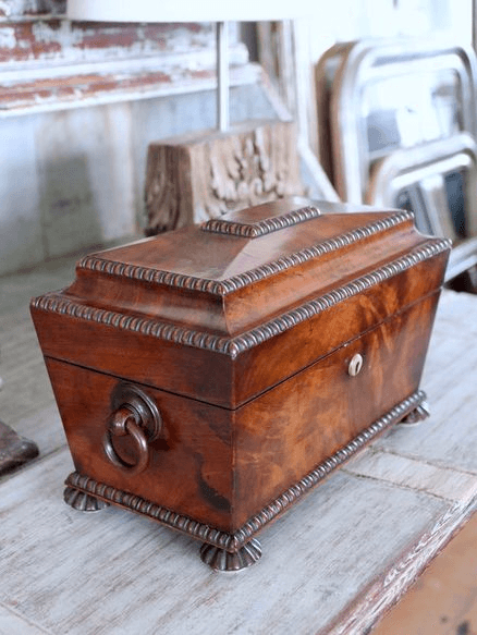 Antique Sarcophagus-shaped Tea Caddy