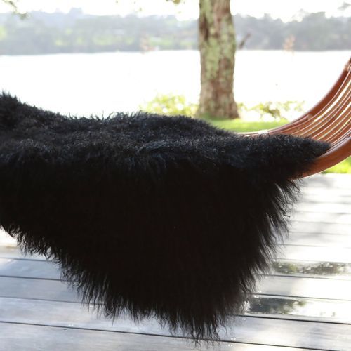 Tibetan Lambskin Rug- Black