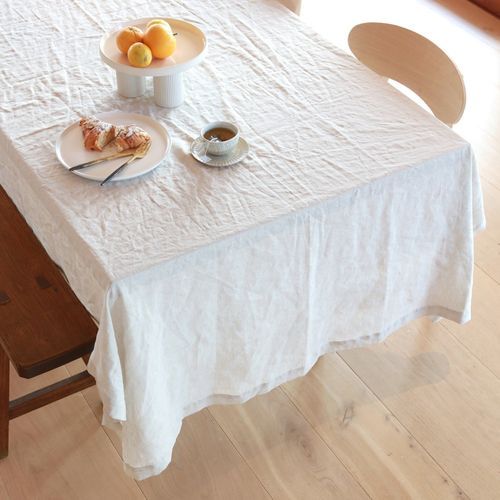 100% French Flax Linen Table Cloth - Natural Oat (Extra Large)