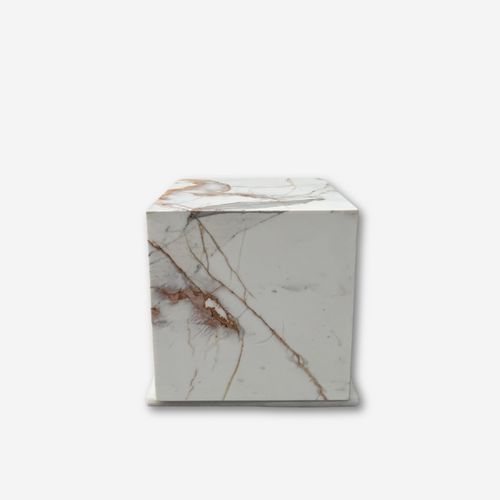Cube Side Table - Gold Calacatta Marble | Natural Stone Co.