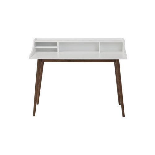 LAGOM Study Desk 120cm - White & Walnut