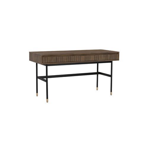 HAMILTON Study Desk Solid Acacia Wood 140cm - Toffee
