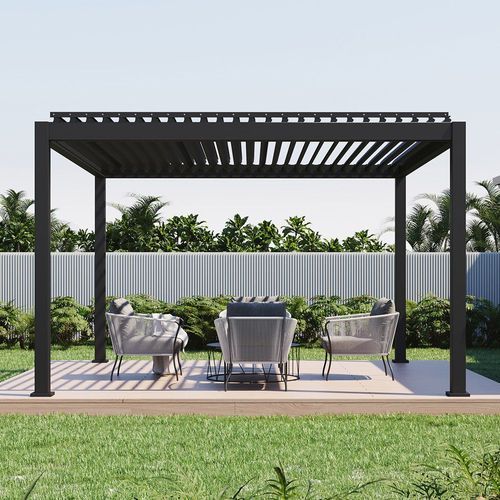 Caribbean Motorised Freestanding Louvre Roof Aluminium Pergola