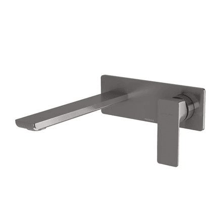 Phoenix Gloss MKII SwitchMix Wall Basin / Bath Mixer Set 200mm - Brushed Carbon