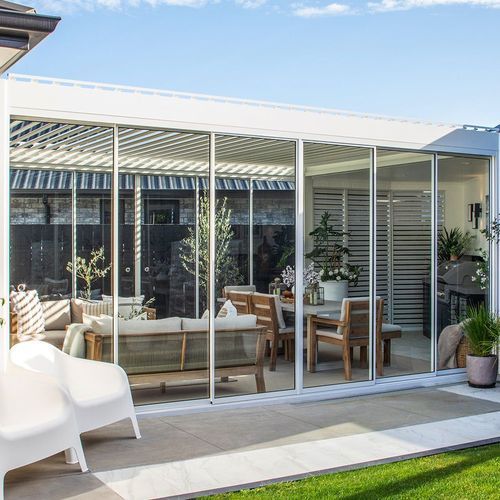 Frame Glass Sliding Door for Baltic Freestanding Pergola