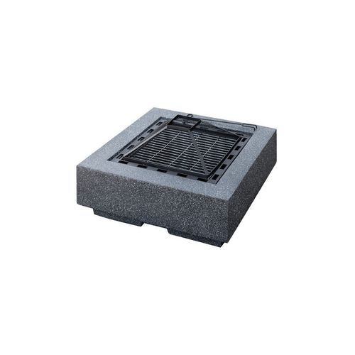 Mgo Square Fire Pit with BBQ Grill Rack, Spark Guard