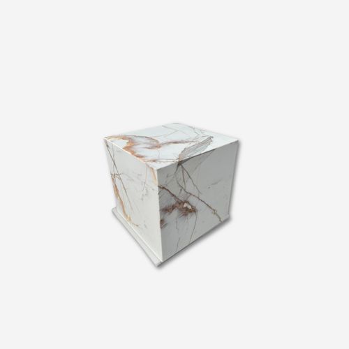 Cube Side Table - Gold Calacatta Marble | Natural Stone Co.