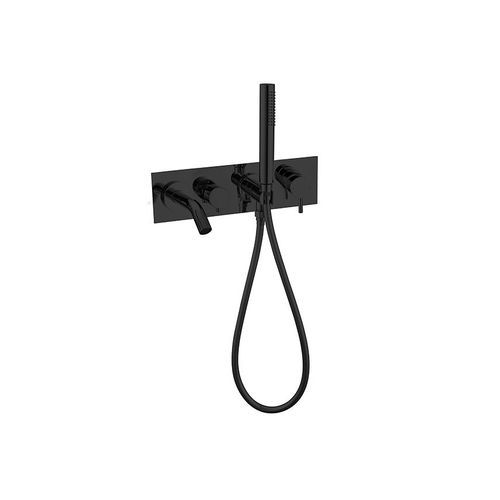Mecca Wall Mount Bath Mixer With Hand Shower Matte Black