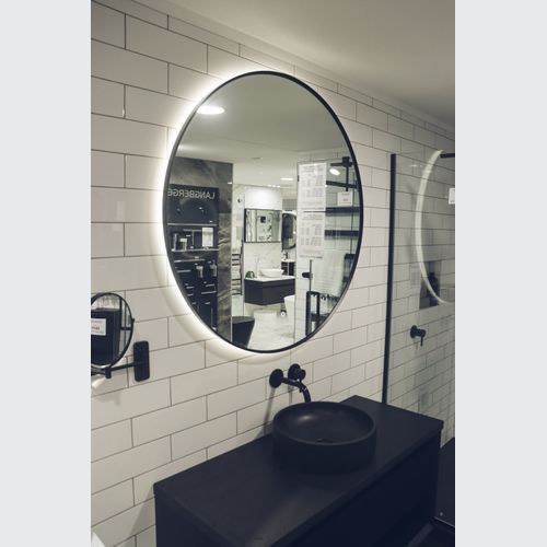 Solace Round Black Framed Led Mirror