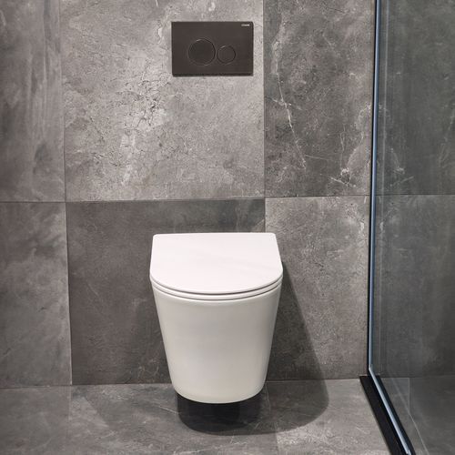 Code Pure Typhoon Wall Hung Toilet Suite X Gunmetal Button