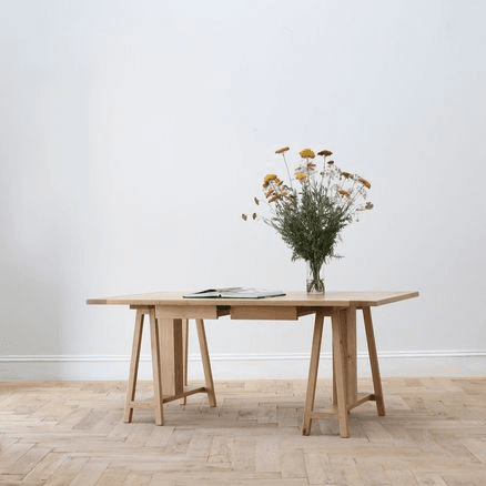 Raise and Lower Trestle Desk | Beige