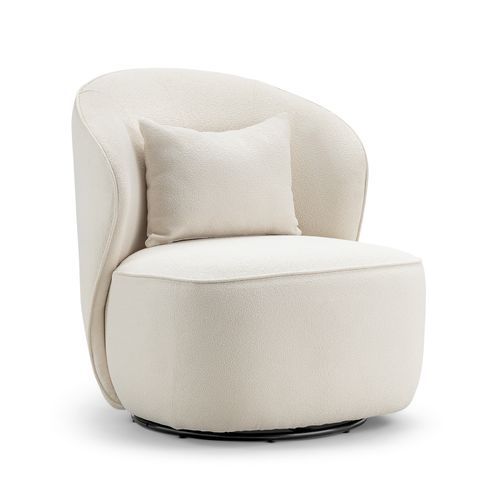 Zuri Swivel Lounge Chair | Bouclé Cream