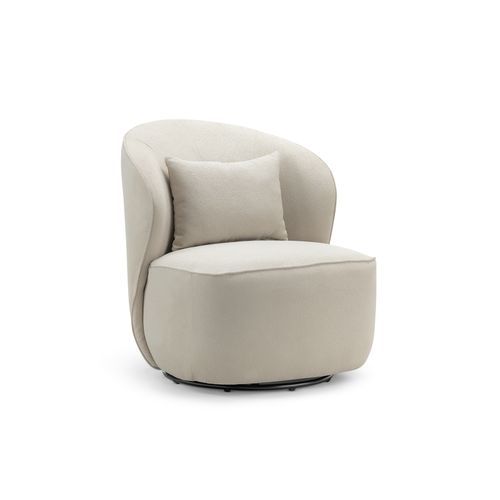 Zuri Swivel Lounge Chair | Bouclé Taupe