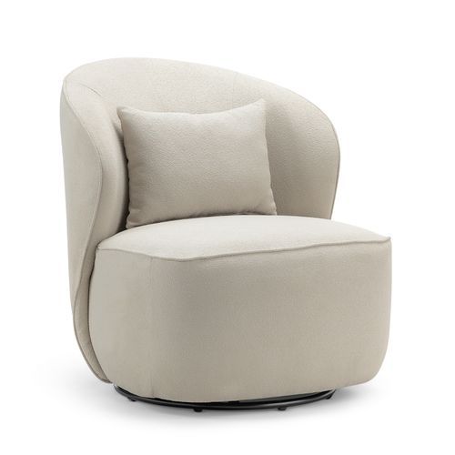 Zuri Swivel Lounge Chair | Bouclé Taupe