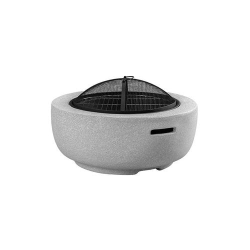 Round MgO Fire Pit Bowl with BBQ Grill Rack, Spark Guard -60cm