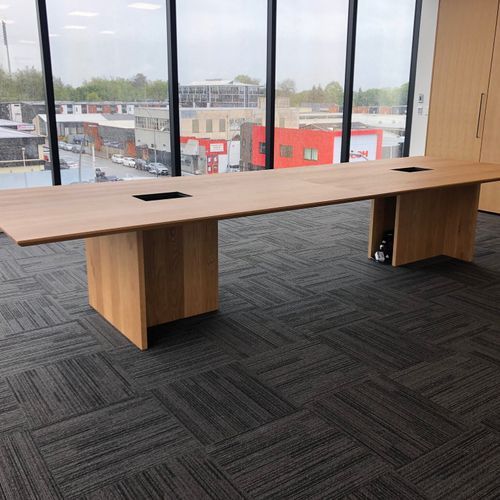 Double T Oak Boardroom Table