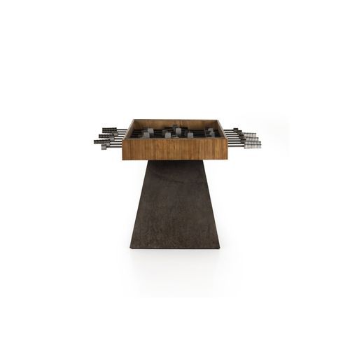 Foosball Table In Aged Metal and Natural Brown Guanacaste