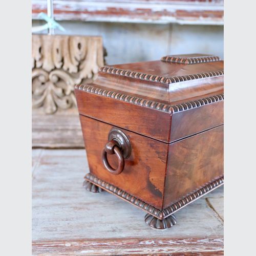 Antique Sarcophagus-shaped Tea Caddy