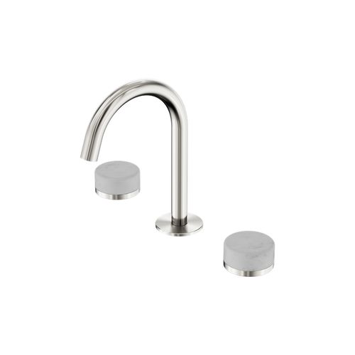 Serenity Basin Set Arc Spout With Carrara Handle Brushed Nickel