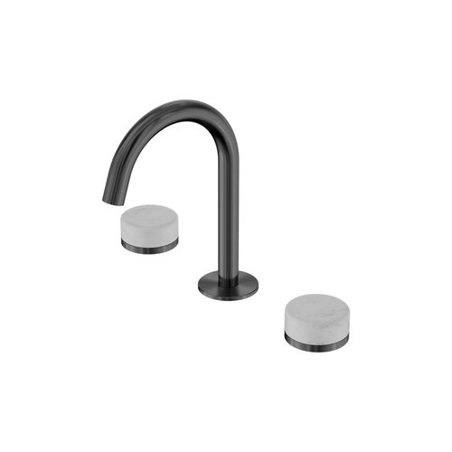 Serenity Basin Set Arc Spout With Carrara Handle Gun Metal