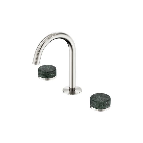 Serenity Basin Set Arc Spout With Verde Alpi Handle Brushed Nickel
